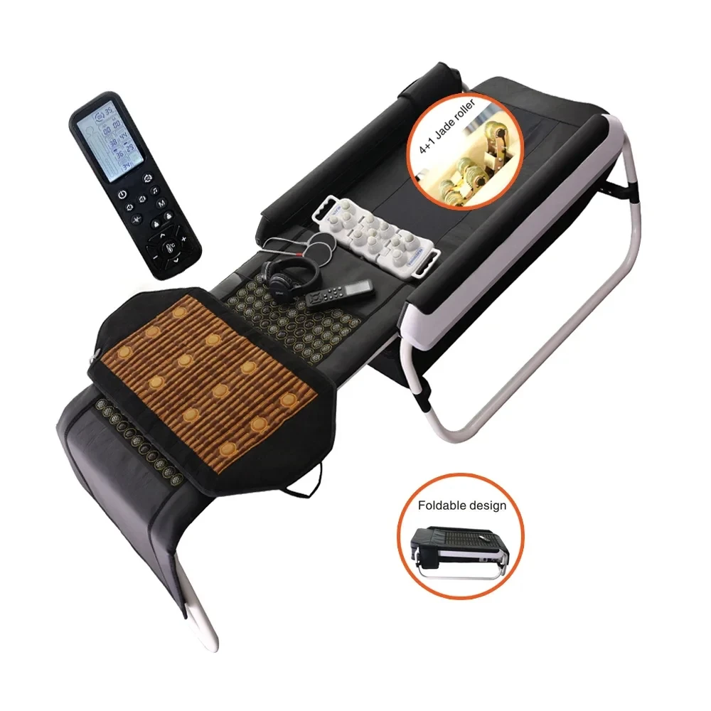 

Foldable Korea Spine Body Massager S-Ceragem Master V3 V4 V6 Jade Roller therapy Bed with thermal jade mat infrared massage bed