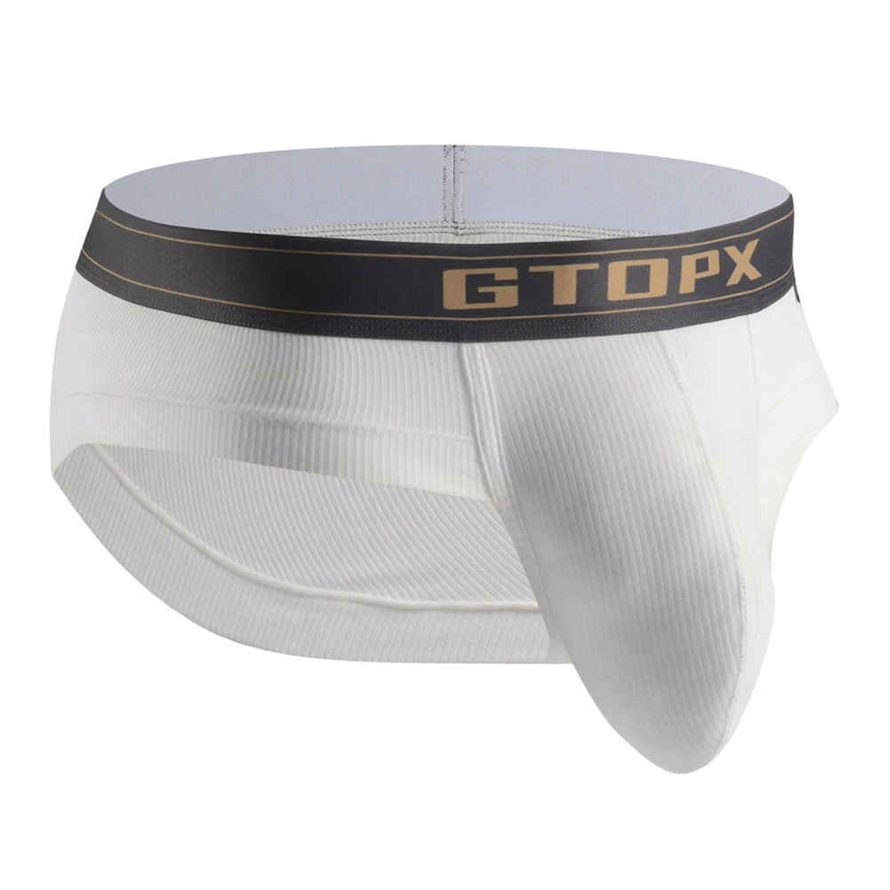 

Breathable Mens Brief Underwear Sexy Big Pouch Sport Solid Underpants Modal Slip