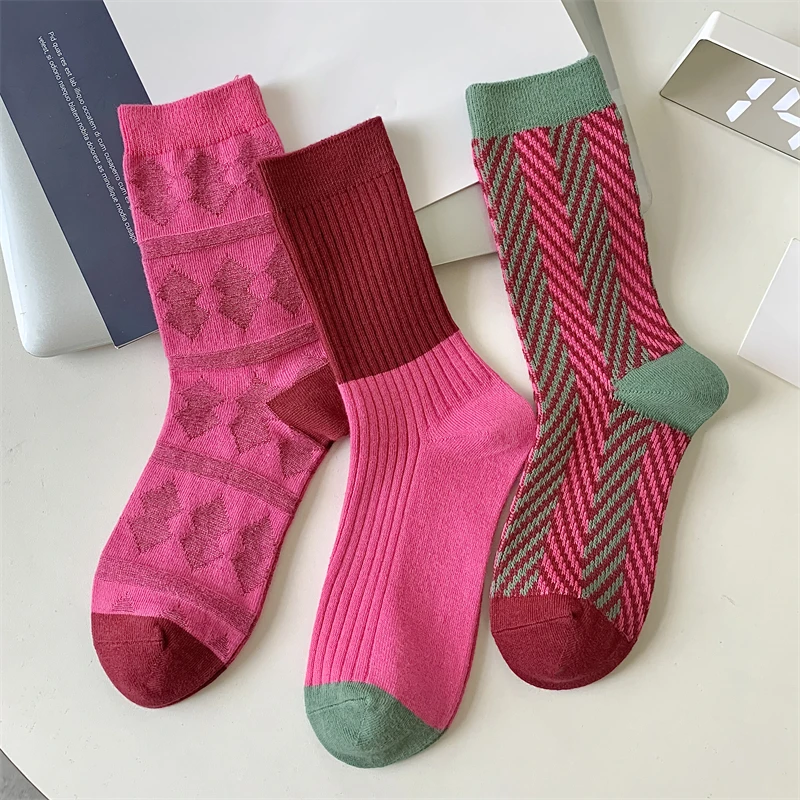 Women's Novelty Fashion Crew Socks - Absorbent & Breathable Autumn Colors