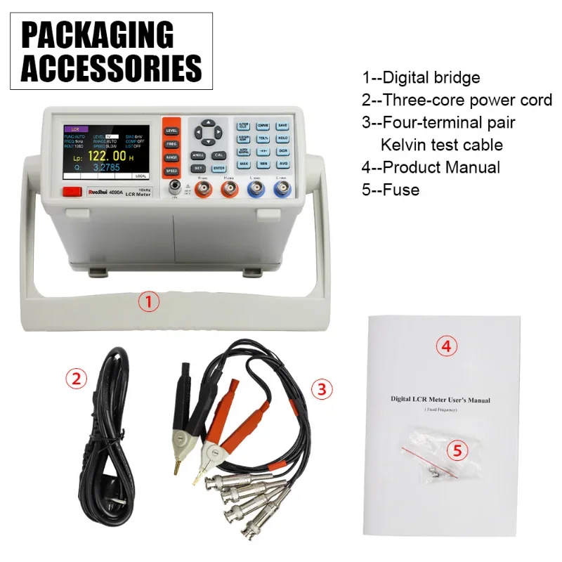 4090 Digital LCR Meter Desktop Capacitance Resistance Impedance Inductance Measure Instrument Electric Bridge Component 3