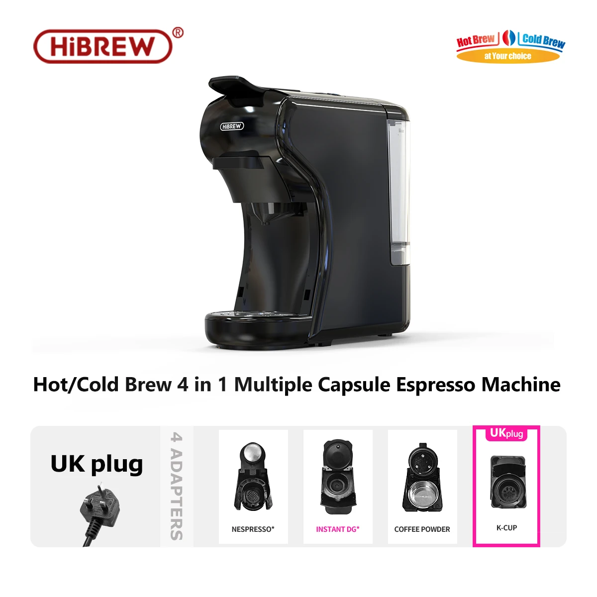 ماكينة القهوة HiBREW 19 Bar 4in1 الساخنة والباردة...