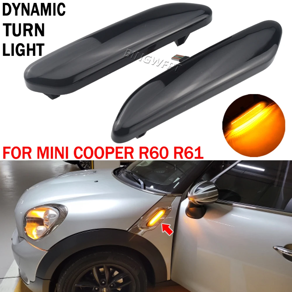 Lâmpada De Sinalização De Giro LED Dinâmica Para Mini Cooper R60 Countryman R61 Indicador De Espelho Sequencial Paceman I.843719774