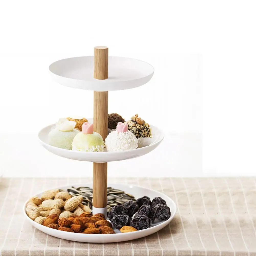 

3 Tier Serving Trays Cake Stand Decorative Plastic Appetizer Trays For Sandwiches Cake decor Dessert Plate Space Saving Trays