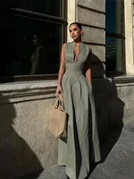 Sleeveless Spliced Zipper Maxi Summer Dress 6