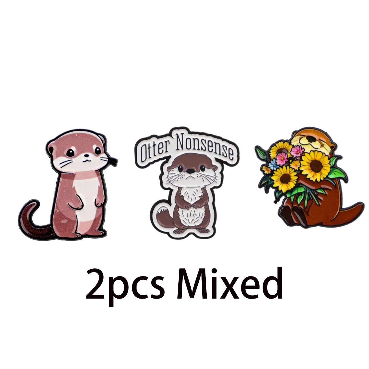 Charming Otter Enamel Pin – Whimsical Animal Brooch for Clothing Accessories and Gifts