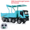 8x4 RC Metal 1/14 Hydraulic Tipper Truck Dump Car Model with Flip-over Cover Light Sound System Motor Servo ES CRC Toy TH23539 3