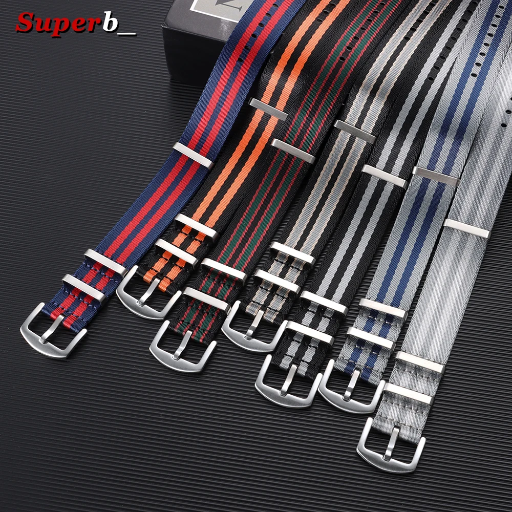 Nylon Canvas Watch Strap Bracelet - Military Sport Style, Unisex Replacement Watch Band (20mm/22mm)