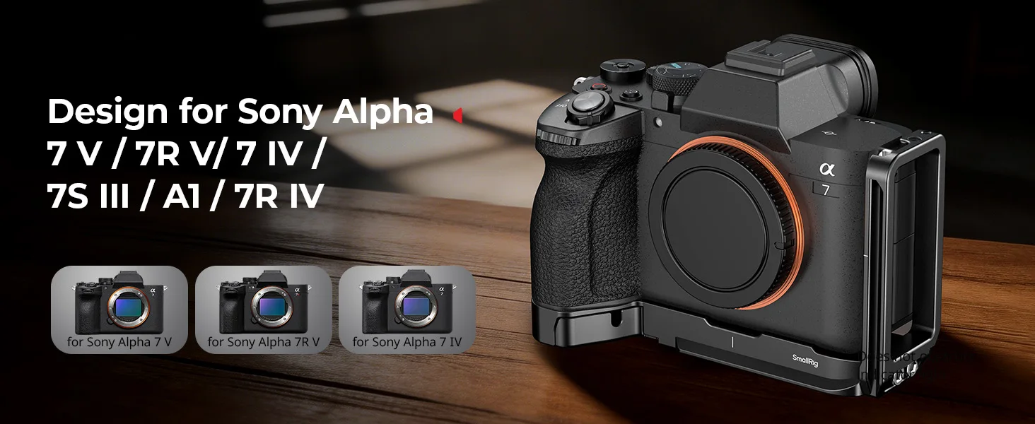 SmallRig A7 V L-förmige Montageplatte mit AirTag-Steckplatz für Sony Alpha 7 V / 7R V / 7 IV, mit Arca-Swiss Schnellwechselplatte -6034 – Detail 2