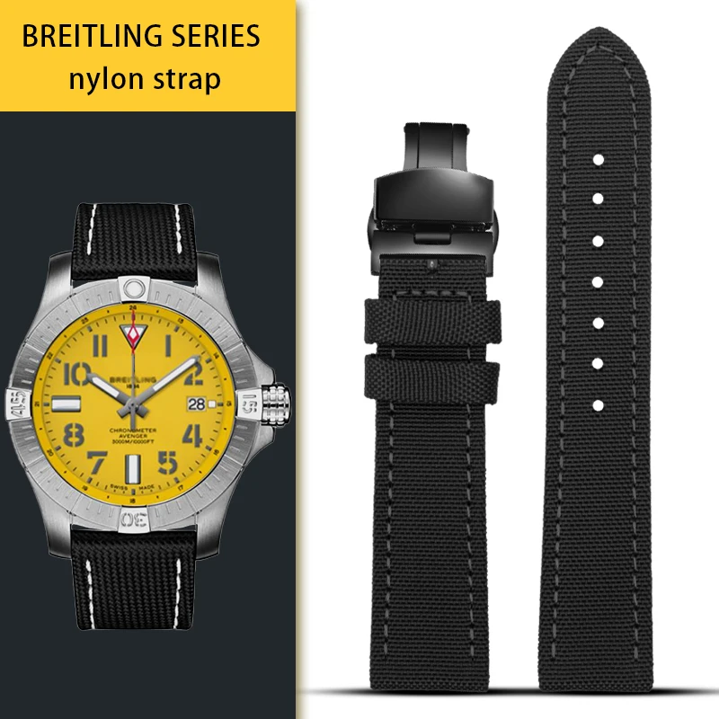 22Mm 24Mm Per Breitling Avenger Deep Dive Sea Wolf Yellow Wolf Cinturino In Nylon Cinturino In Nylon Serie Super Ocean