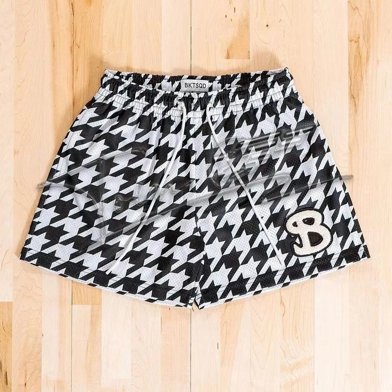 BKTSQD American style trendy brand Training shorts Men's/women's mesh quick drying quarter knee basketball running beach shorts 2