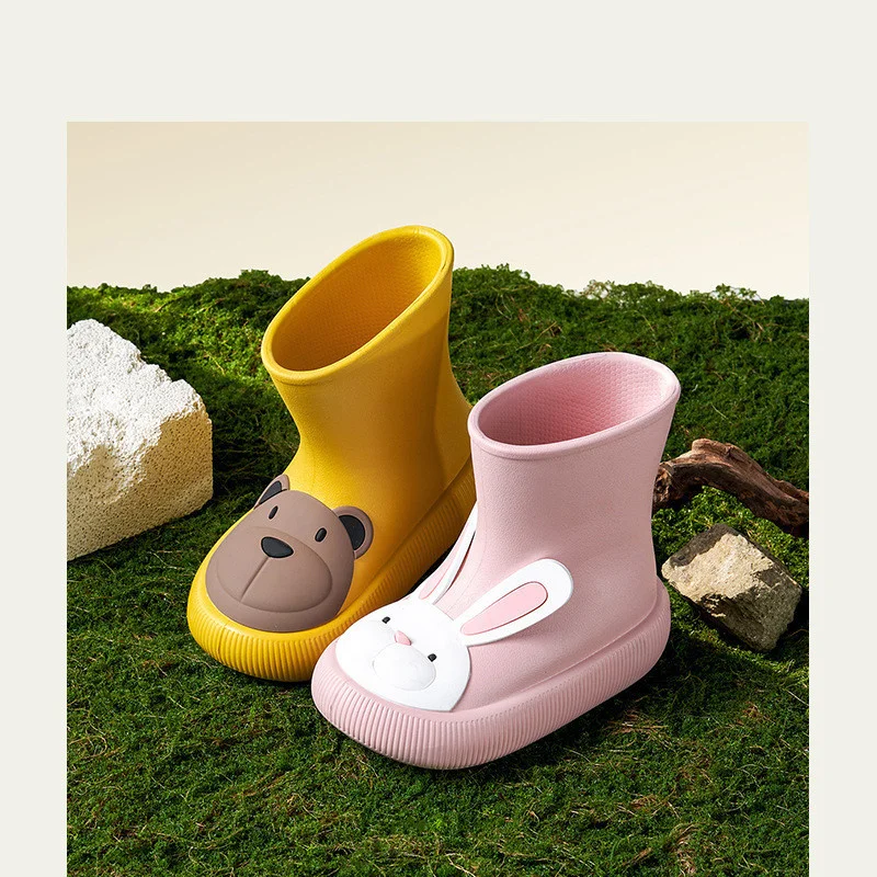 

Children's Rain Boots Shoes Baby New Cute Cartoon Water Shoes Waterproof Boys And Girls' Anti Slip Kids Rubber Shoes