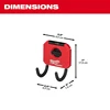 Milwaukee 48-22-8335 PACKOUT 3” Curved Hook Reinforced Hook  Anti Slip Rubber Wall Mounted DIY Storage Tool 4