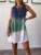 Gradient Tie Dye Print Mini Dresses Women 2025 Summer New Fashion Loose O Neck Sleeveless Dress Trendy Streetwear Lady Vestidos