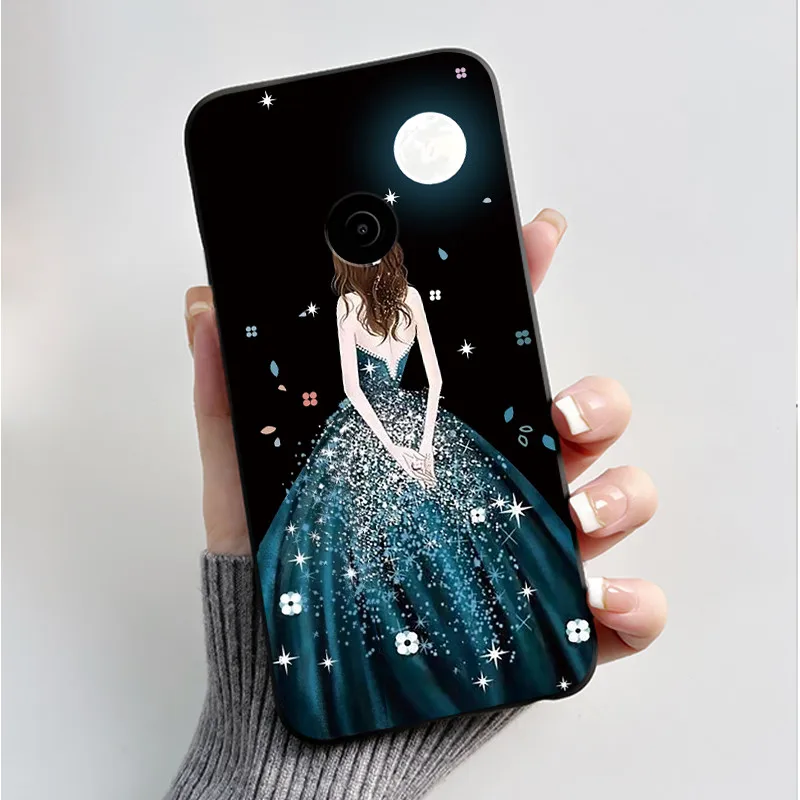 Cute Flower Cartoon Soft Silicone Phone Case – Black Printed Shell Cover
