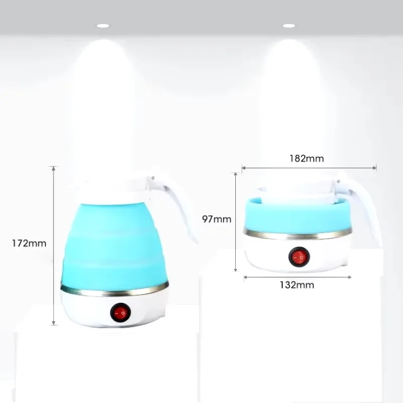 0.6L Mini Folding Kettle Portable Water Heater 600W Silicone Leakproof Electric Kettle Travel Household FoldableKitchenAppliance 5