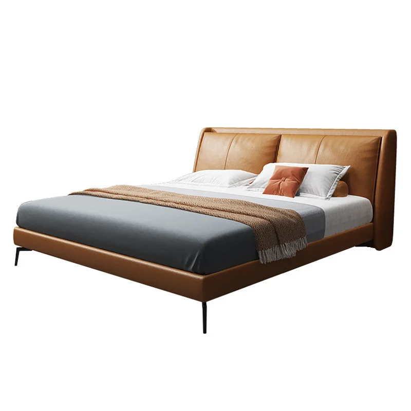 Leather Bed 1.8 M Double Bed Bedroom Furniture Designer Leather Light  Luxury Iron Base Queen Size Modern Style Bed Frame - Tool Parts - Aliexpress