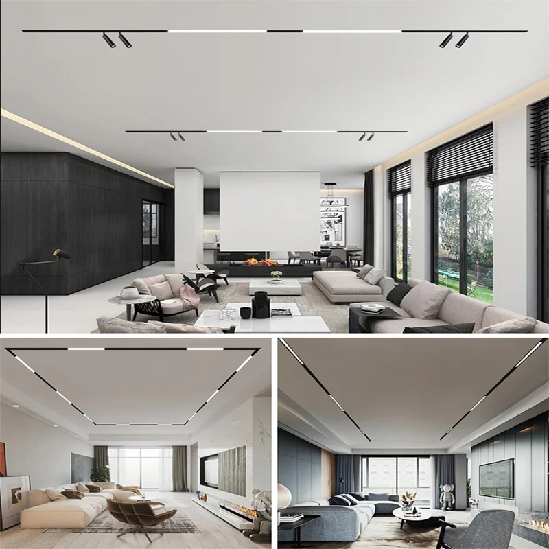 Description Picture 2 of itemMagnetic suction track light embedded household commercial living room grille light led spot light ceiling light indoor lighting