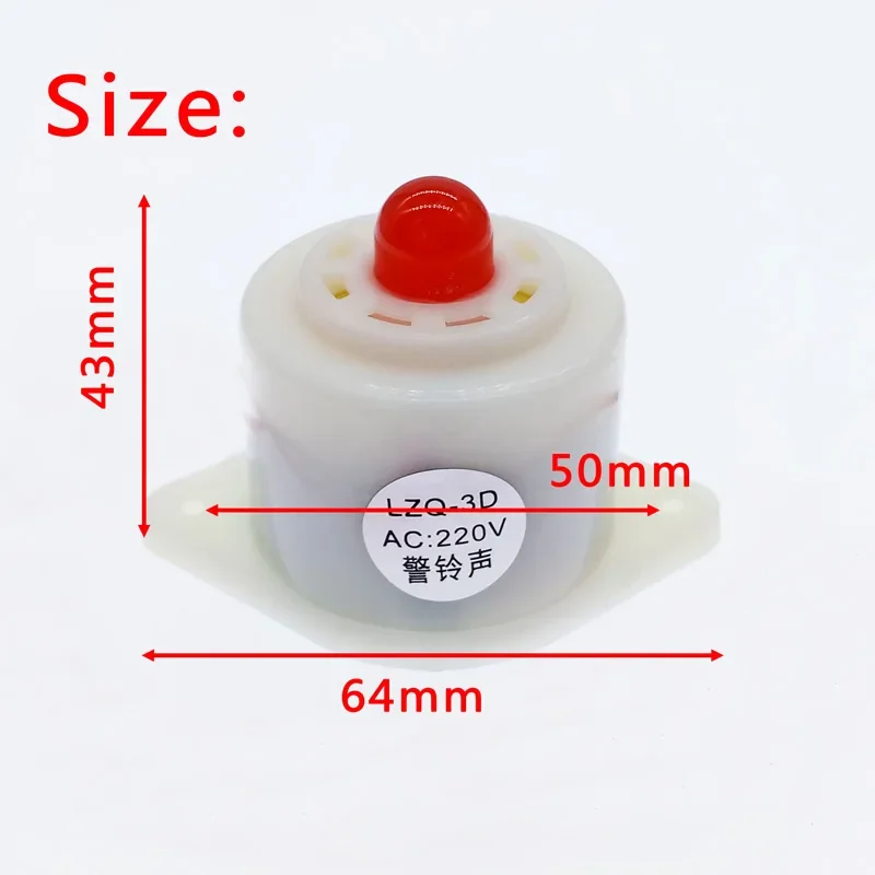 4개 LZQ-3D 고데시벨 전자 버저(깜박이는 빛 포함) 12V 24V 220V 사운드 및 라이트 알람