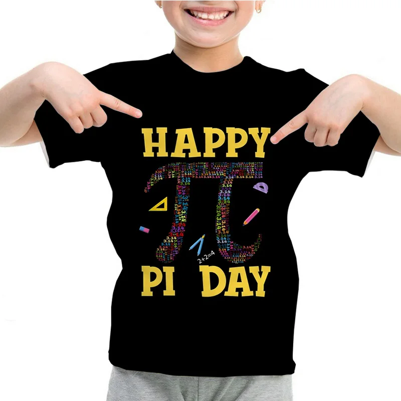 thumbnail image 1 of Camiseta divertida para niños con el mensaje Pi Day Inspires, camiseta estampada para niños, camiseta de verano para niños, camiseta de manga corta con cuello redondo y mensaje Pi Day 3.14, 1 of 5