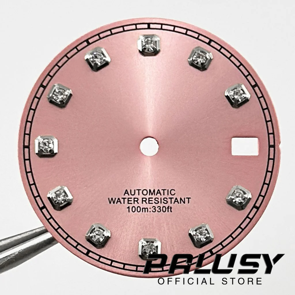 29mm Pink Watch Dial For NH35A 4R35 Movement Sterile Watch Faces Replacement Parts