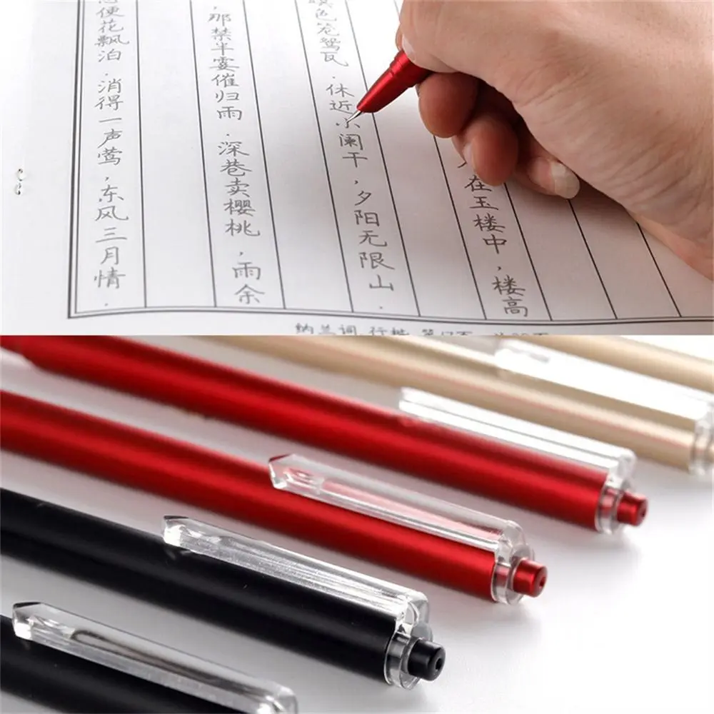 Fountain Pen Metal 0.38mm Retractable Press For School Office