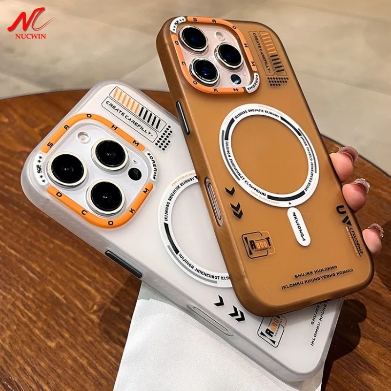 Matte Magnetic Case with Frosted Metal Lens Frame and Wireless Charging Compatibility