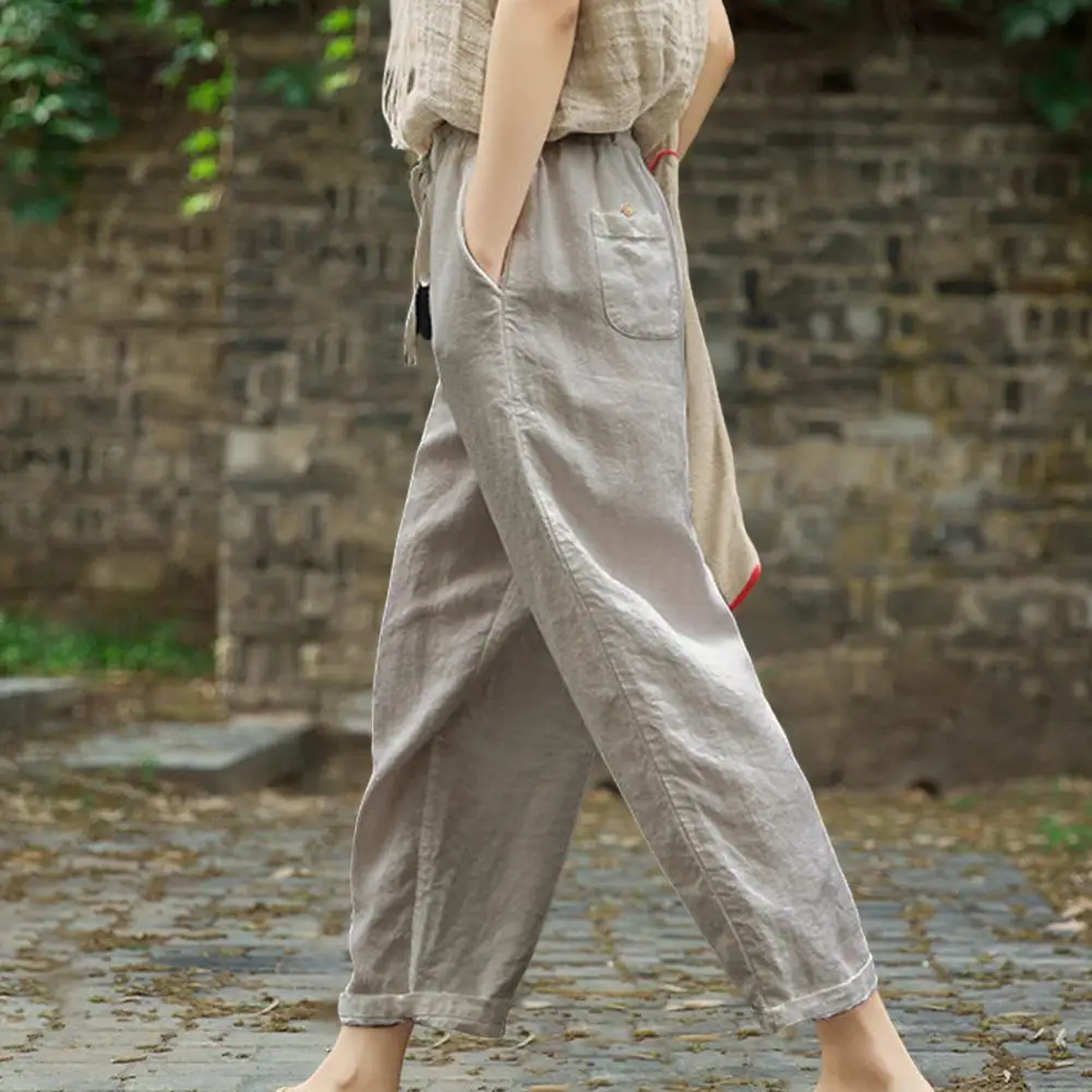 Cotton Linen Shorts For Women Casual Summer 2025 Trendy Solid Baggy