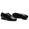 DKZSYIM Men's Latin Dance Shoes Leather Ballroom Modern Tango Dance Shoes For Boys Lace-Up Teachers Dance Sneaker Heels 2CM 5