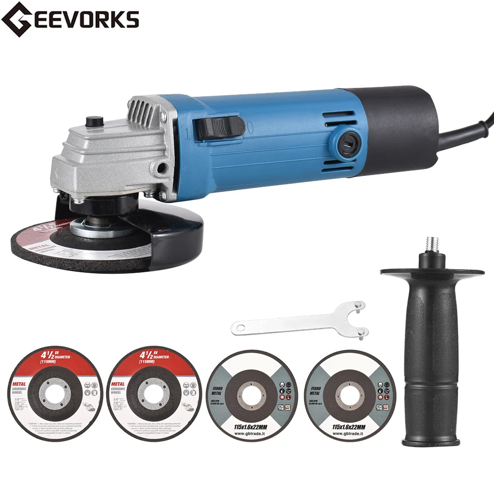 

Angle Grinder 4.2-Amp 500W 4-1/2” / 5'' Electric Grinder Power Tools with Grinding Wheels Cutting Wheels Flap Disc and Handle