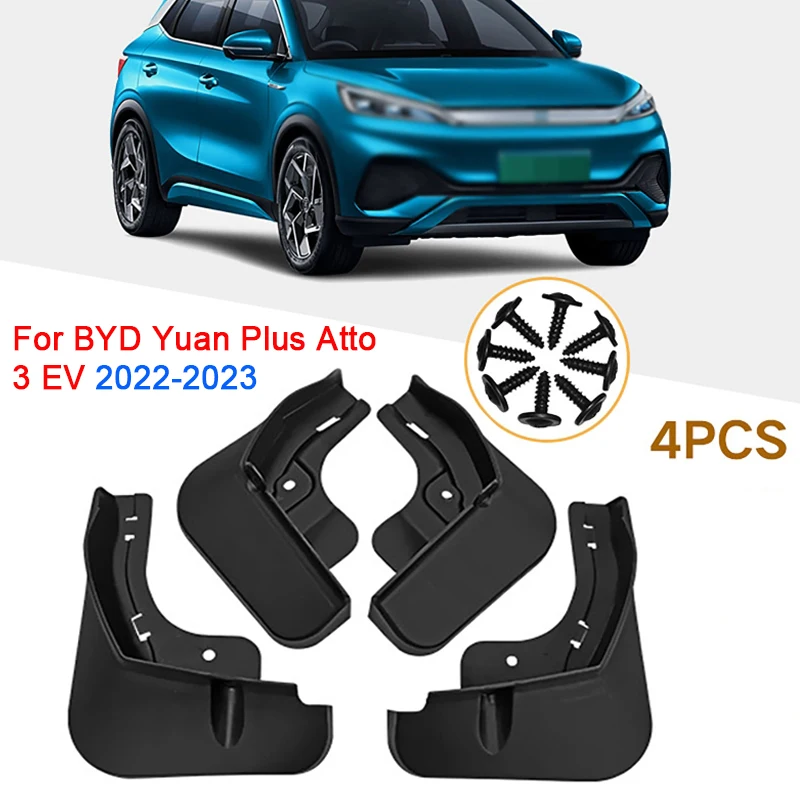 

Черные автомобильные передние и задние брызговики для BYD Yuan Plus Atto 3 EV 2022-2023, 4 шт.
