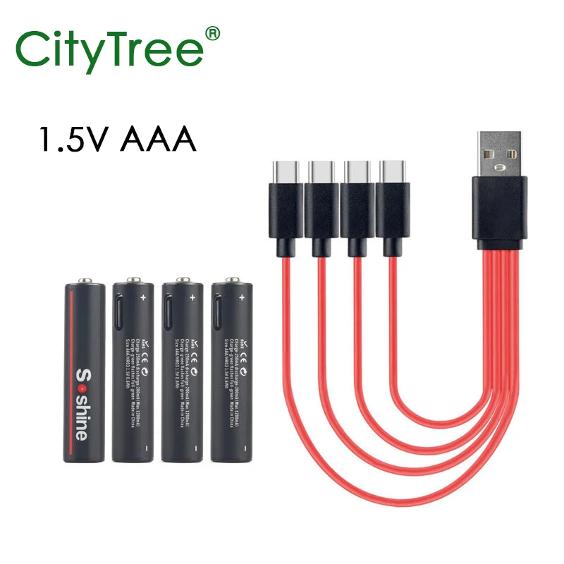 2-20 Pz Aaa Batteria Ricaricabile 1.5 V Li-Ion 600Mwh 1.5 Volt Agli Ioni Di Litio Li Ion 3A Batterie Aaa Per Giocattoli Orologio Torcia