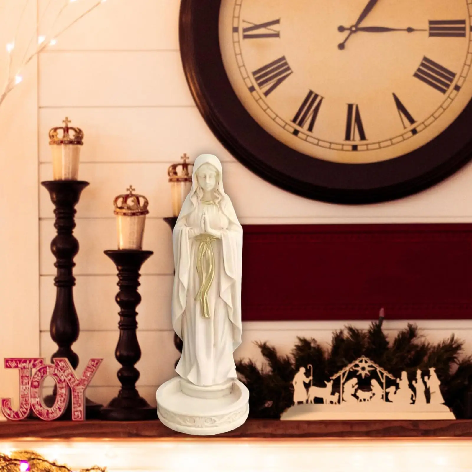 8 inch Mary Statue Standing Statue Art Crafts Resin Figurine Collection for Desktop Dining Room Home Office Decor