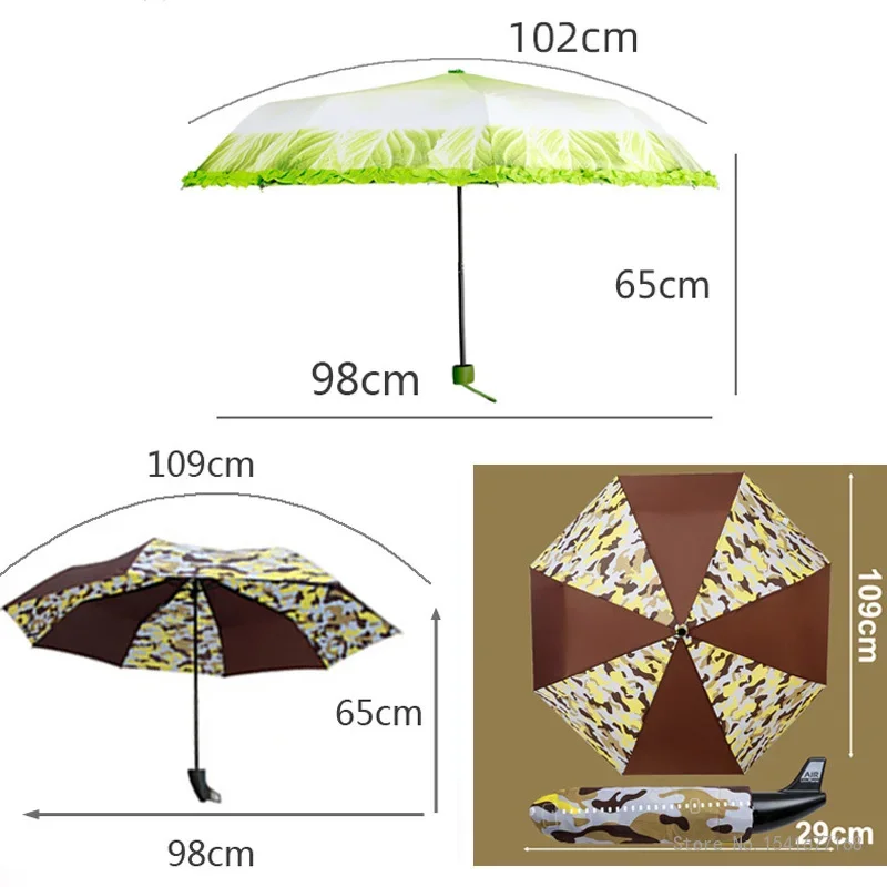 Japanese Anti-Ultraviolet Folding Umbrella, Purple Vegetable Umbrella, Fruit, Airplane Shape, Manual, Creative, 1Pc