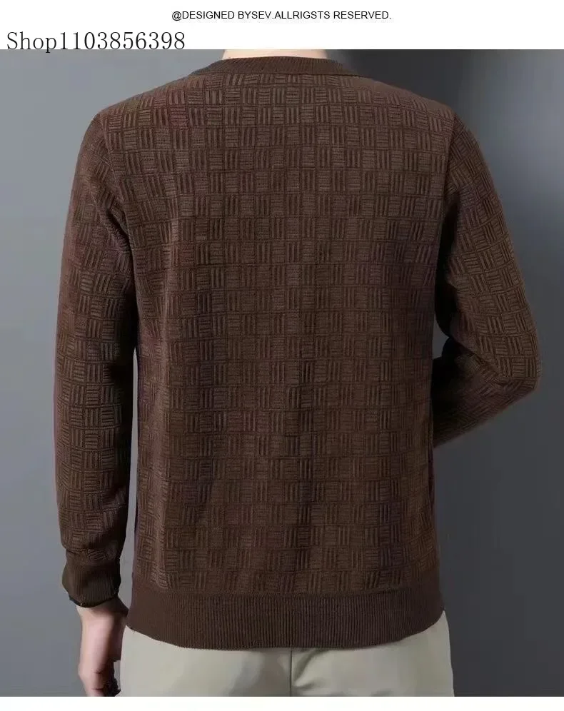 Spring Autumn Pure Wool Pullover Sweater Men O-neck Long-sleeve Cashmere Knitwear Male Clothing Knitted Sweaters Mens Outwear turtleneck sweater basic sweater jacquard sweater