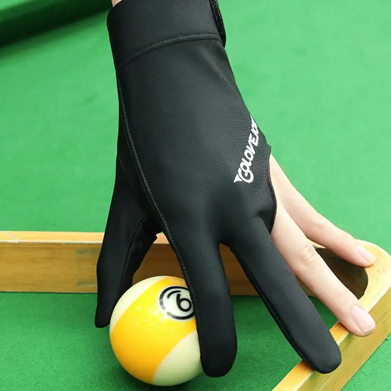 Billiard Gloves Billiards Glove left / right Hand Three Finger Elasticity Snooker Billiard Glove Stickers Billiard Training Gloves Accessories