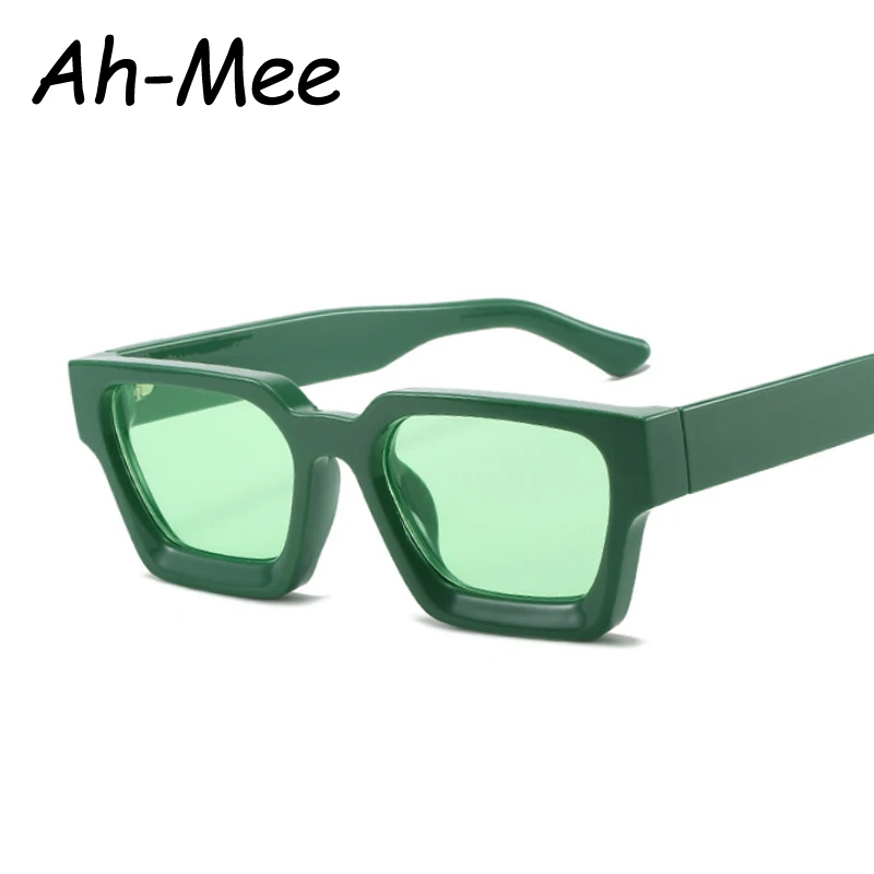 Fahion-gafas de sol cuadradas pequeñas para hombre y mujer, lentes de sol cuadradas, de diseñador de marca Retro, color verde, Unisex, Ins, populares, UV400