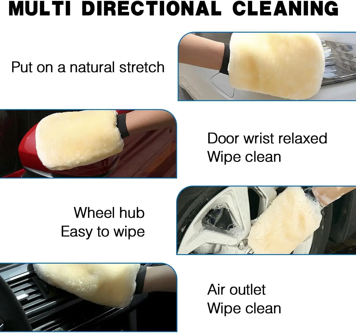2pcs Microfiber Car Wash Mitt Cleaning Gloves Soft Absorbent Scratch Free Cleaning Gloves for Auto Motorcycle Household Cleaning 5