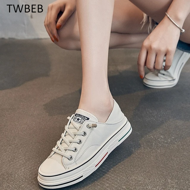 Prawdziwej skóry kobiet mały biały buty letnie niskie tenisówki damskie  buty wulkanizowane trampki - AliExpress