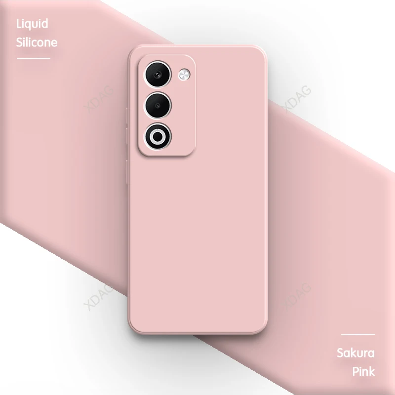 Candy Color Liquid Silicone Shockproof Phone Case with Lens Protection