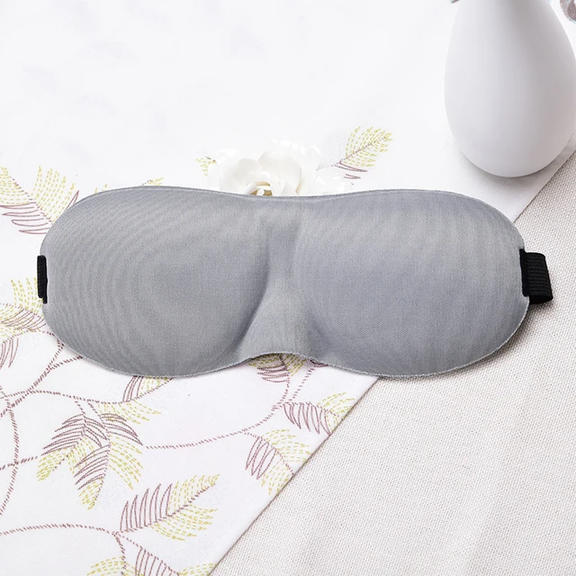 3D Sleeping Mask 100% Blackout Blindfold Sleep Mask for Eyes Smooth Sleep Eye Mask Sleeping Aid Eye Mask for Travel Slaapmasker Type-D-Gray