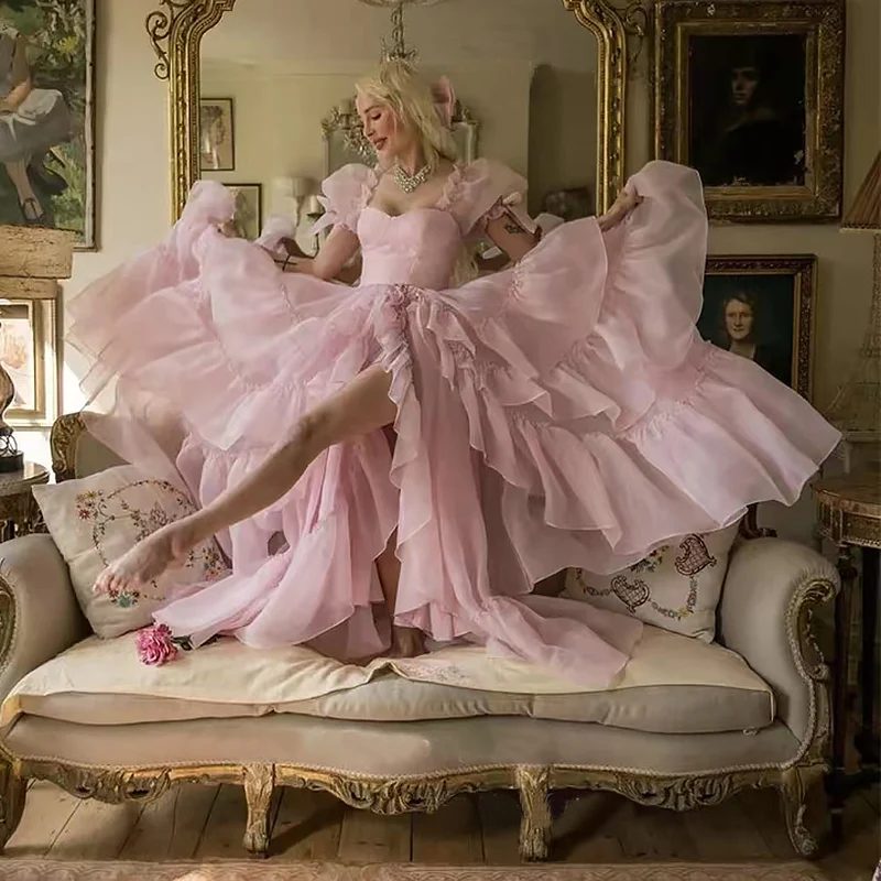 

Женское платье принцессы для выпускного вечера, розовое длинное ТРАПЕЦИЕВИДНОЕ ПЛАТЬЕ до пола, модель 2023 года, для особых случаев, Элегантное свадебное платье Макси