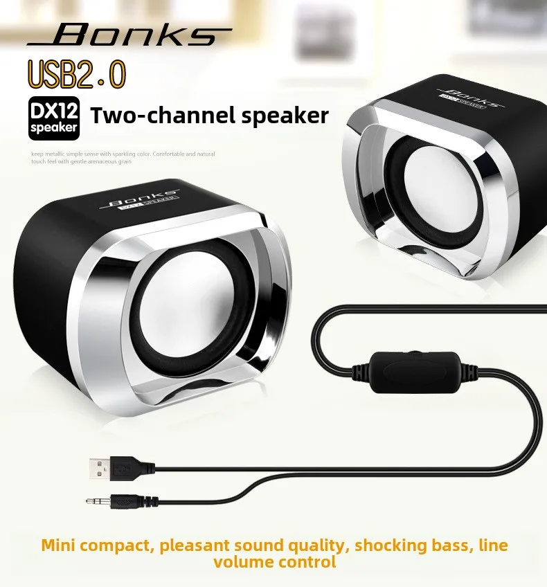 Description Picture 2 of itemBonks DX12 notebook stereo, desktop computer usb mini speaker, multimedia mobile phone stereo