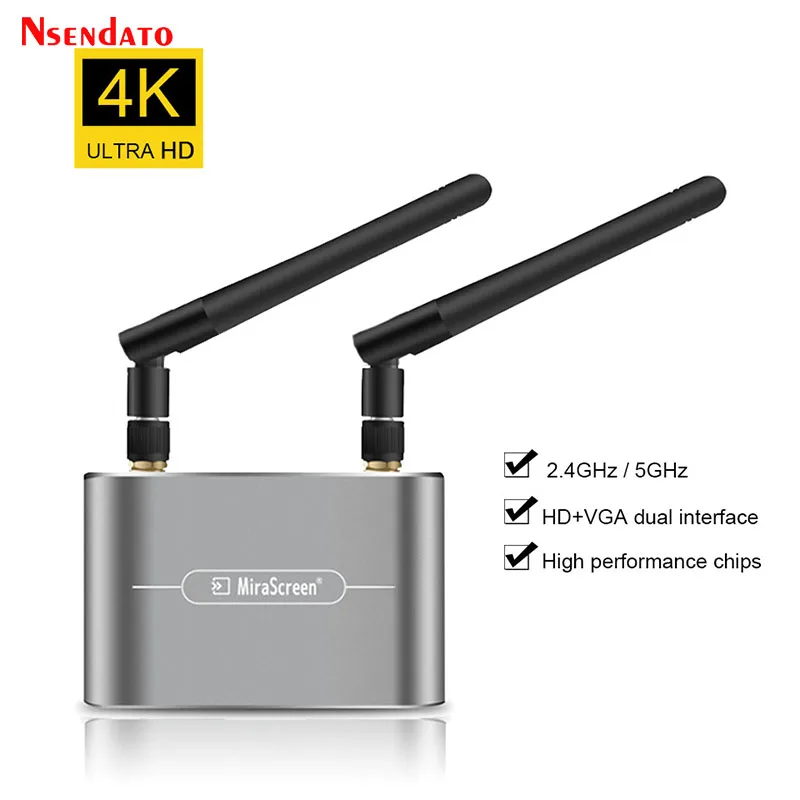 Wireless Miracast 5G 4K Car Wifi Display HDMI-Compatible TV stick Receiver Dongle adapter With HD VGA AV With Dual Antenna