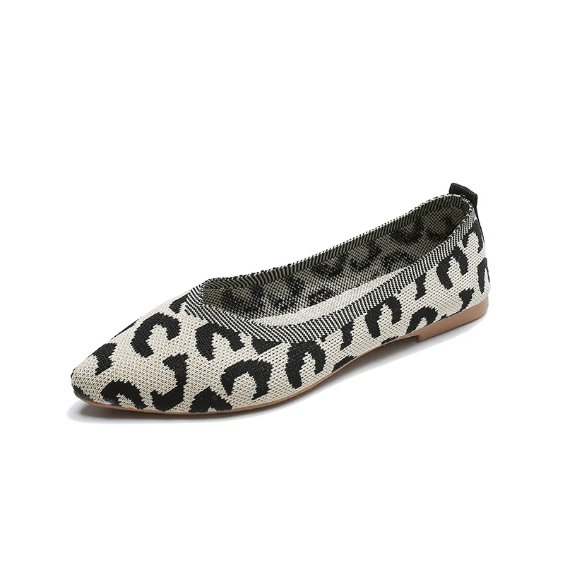 Spring Women Flats 2022 New Shoes Woman Casual Loafers Knitting Breathable Soft Slip-on Flat Breathable Soft Ladies Ballet Flats
