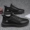 Men's Casual Shoes Soft Bottom Anti-Slip Black Tech Shock Absorption Sports Spring Autumn New Style Trendy Black Color Shoes
