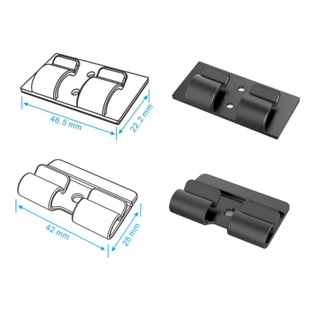 10pcs Christmas Lighting Hanging Hooks Heavy Duty PP String Lights Clips Waterproof Adhesive Strips UV-Resistant Cable Clips