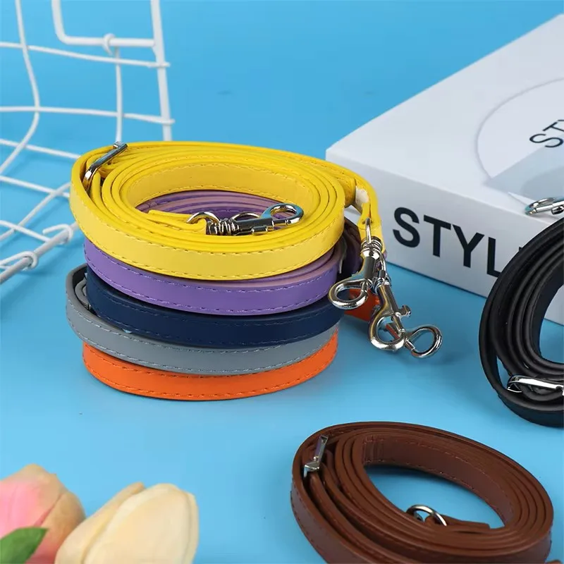 120cm Bag Strap PU Leather Shoulder Bag Strap Handles DIY Replacement Purse Handle Silver Buckle for Handbag Belts