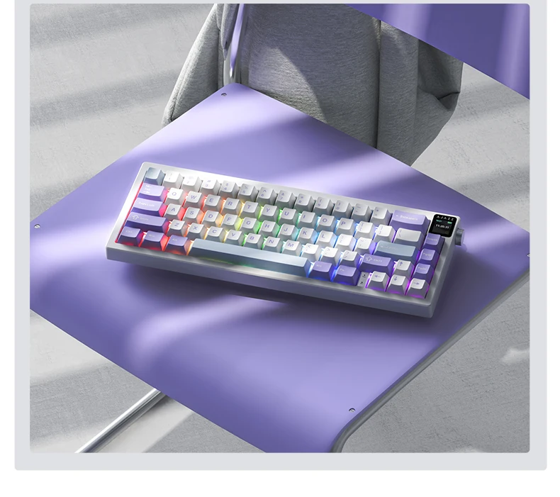 AJAZZ AK650 Kabellose Mechanische Tastatur, Tri-Modus mit Bildschirm, Flying Fish Schalter, RGB-Hintergrundbeleuchtung, Hot-Swappable – Detail 19