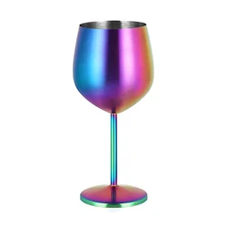 500ml Stainless Steel Cocktail Wine Glass - Elegant Bar and Restaurant Drinkware (Multicolor)