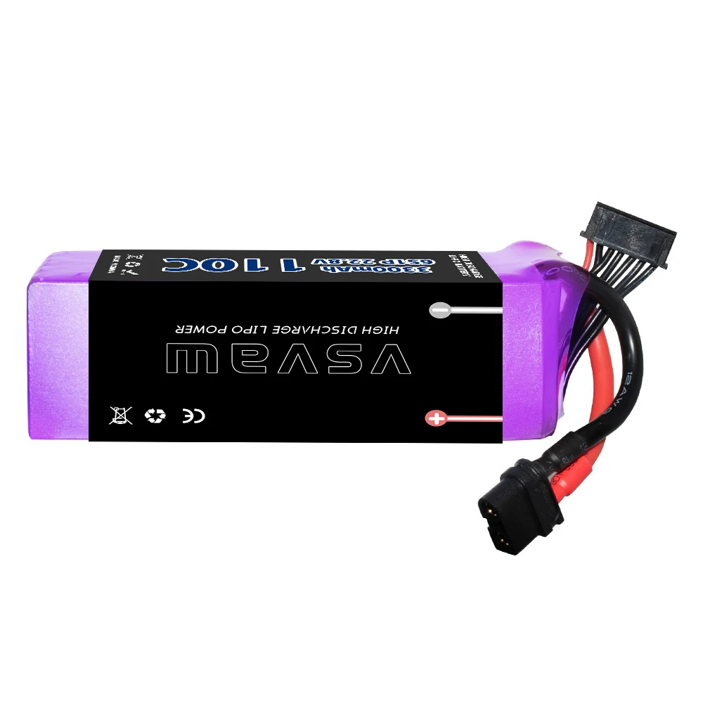 VSVAW 6S 22.8V 3300mAh 110C/220C Lipo Battery HV Mini Four Axis FPV Model Drone High Voltage High Rate Lithium ion Battery 6